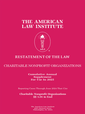 cover image of Restatement of the Law, Charitable Nonprofit Organizations
